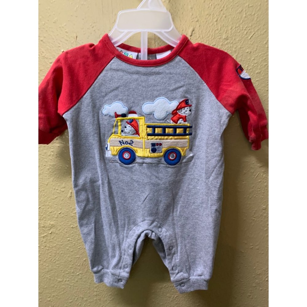Mini wear fire truck jumper 3/6 months